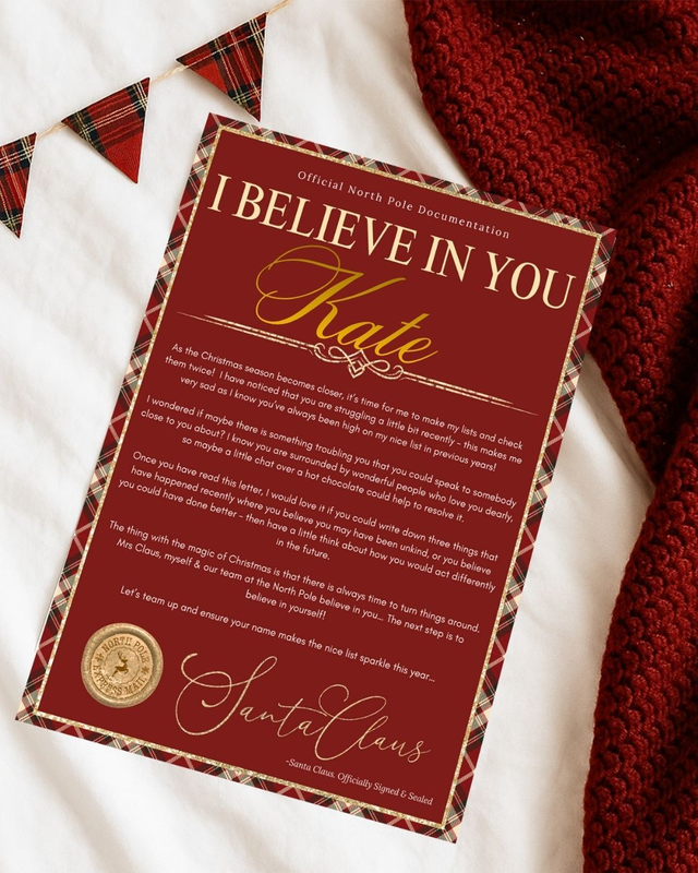Personalised Letter from Santa – Traditional Tartan Design