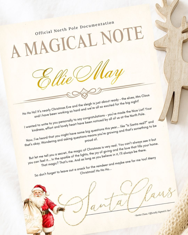 Official Letter from Santa & Nice List Certificates