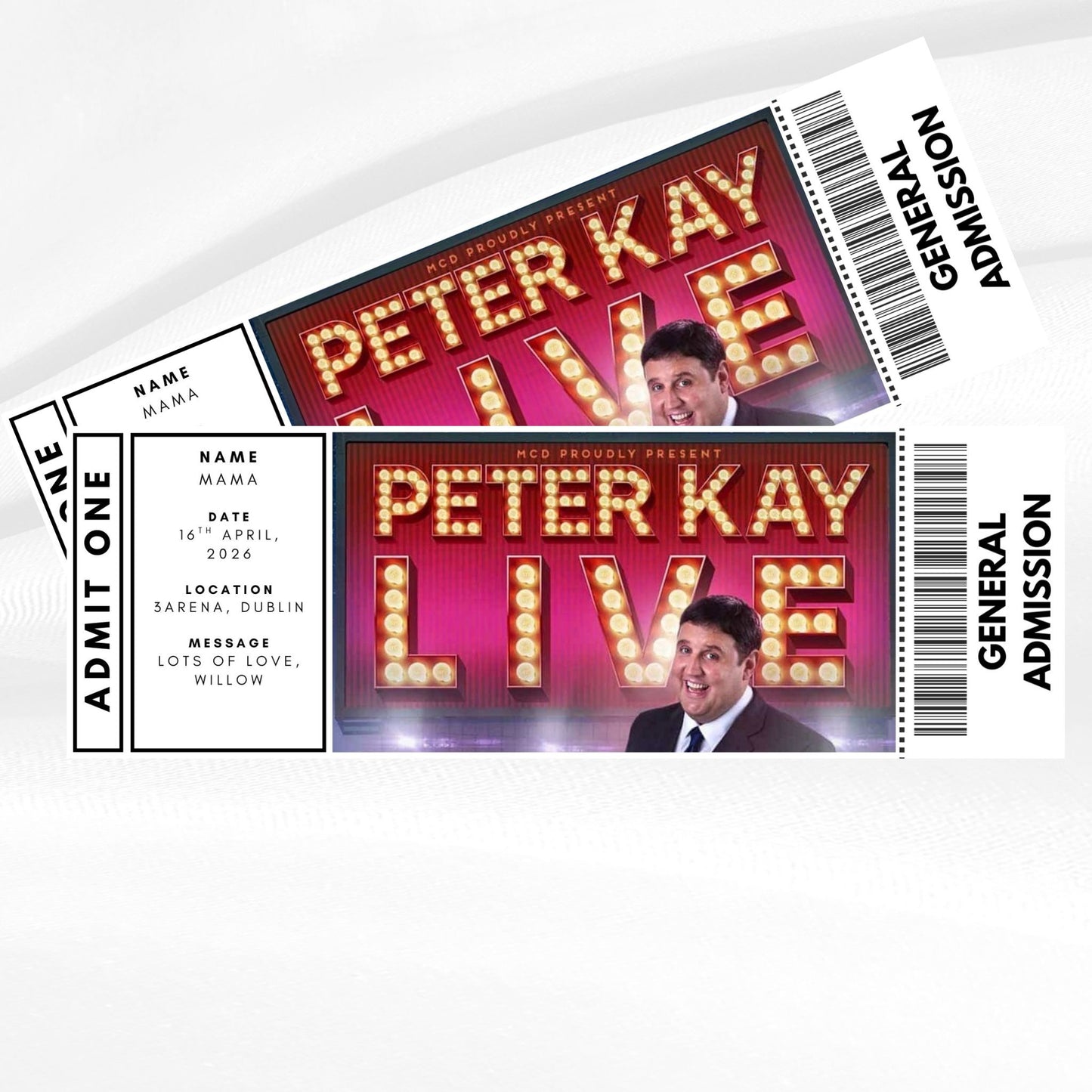 Personalised Peter Kay Concert Ticket - Custom Event Ticket