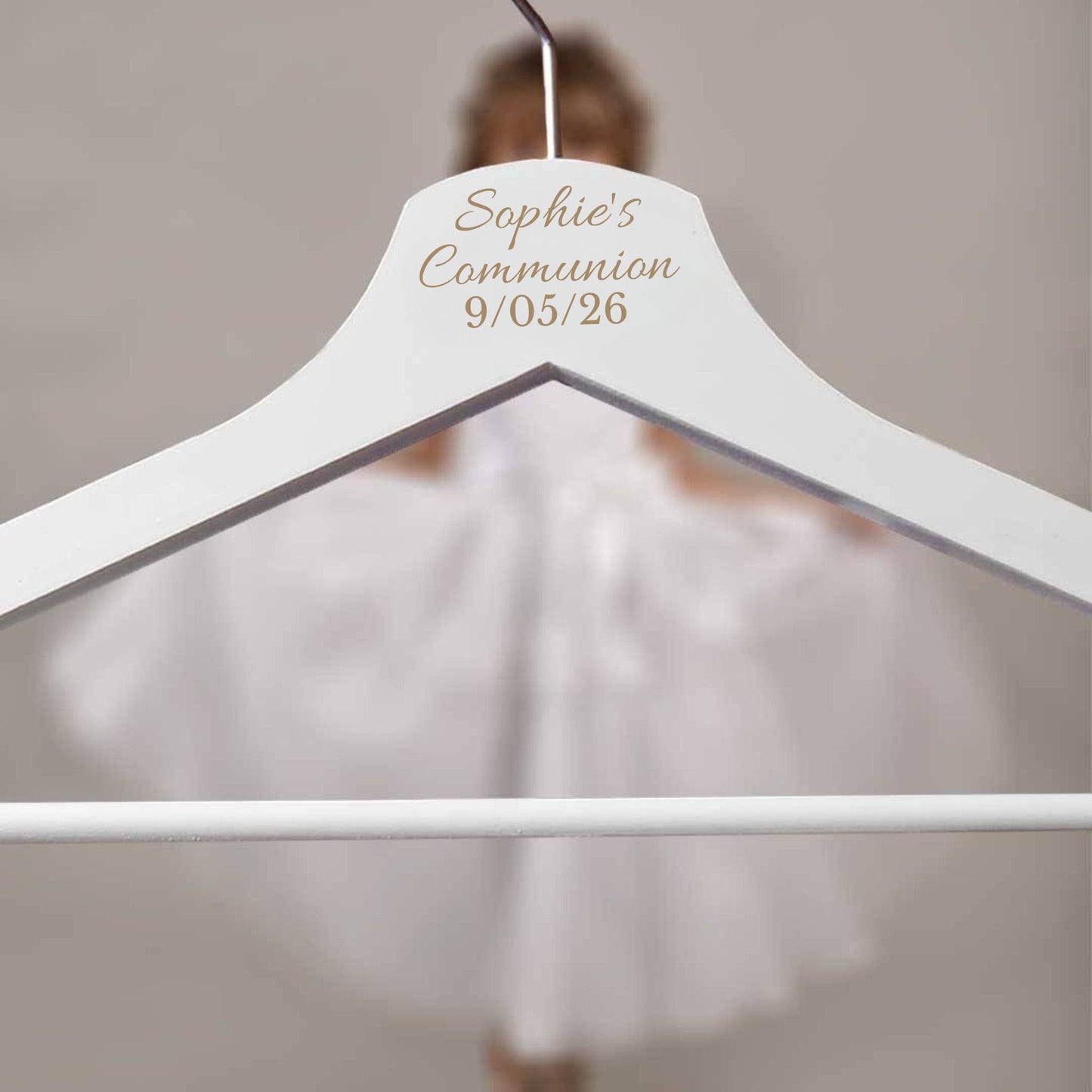 Personalised White Wooden Hanger