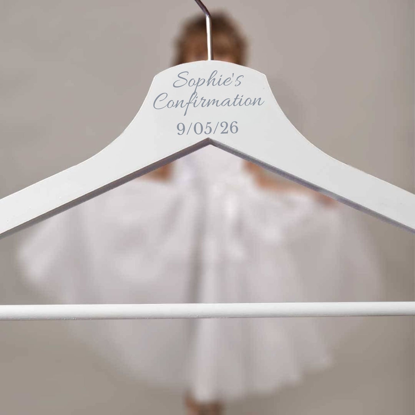 Personalised White Wooden Hanger