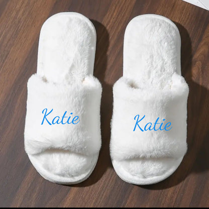 Personalised Kids Fluffy Slippers