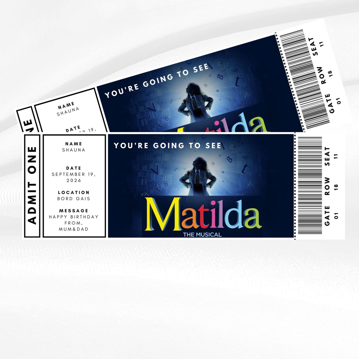 Personalised Event Ticket - Customised to suit any event
