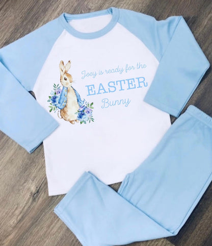 Kids Blue Personalised Easter Pjs