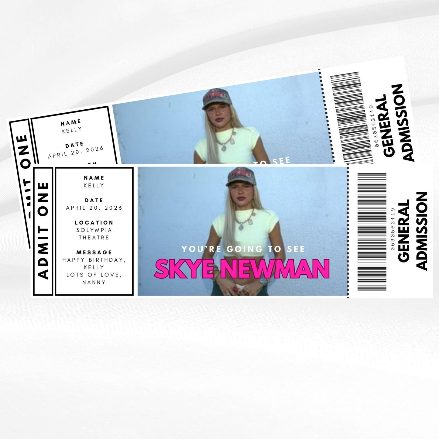 Personalised Event Ticket - Customised to suit any event