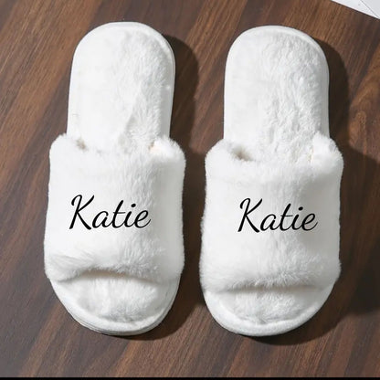 Personalised Kids Fluffy Slippers