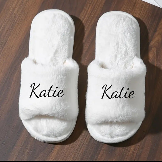 Personalised Kids Fluffy Slippers