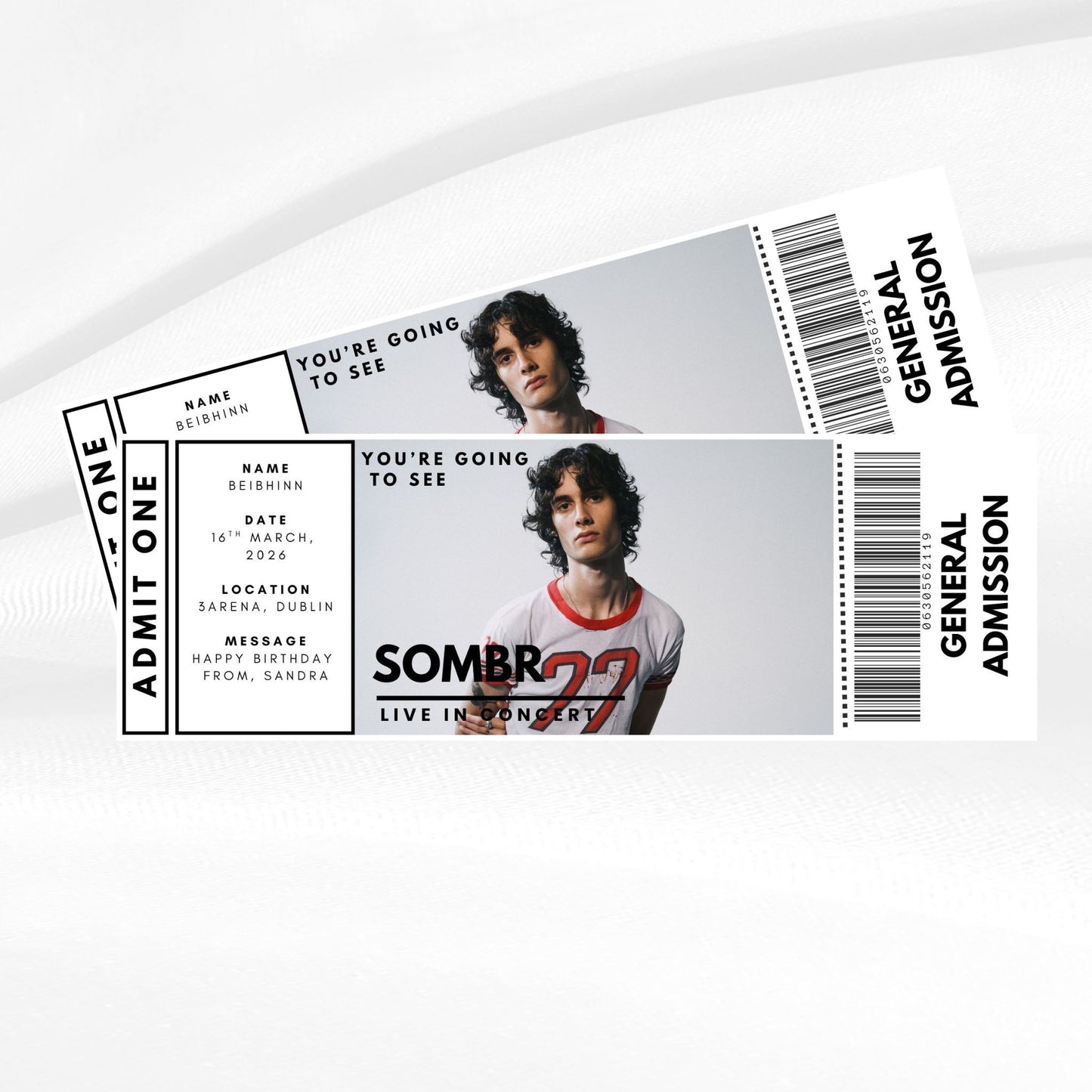 Personalised Event Ticket - Customised to suit any event