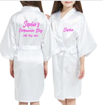Girls Satin Robe - Communion/Confirmation