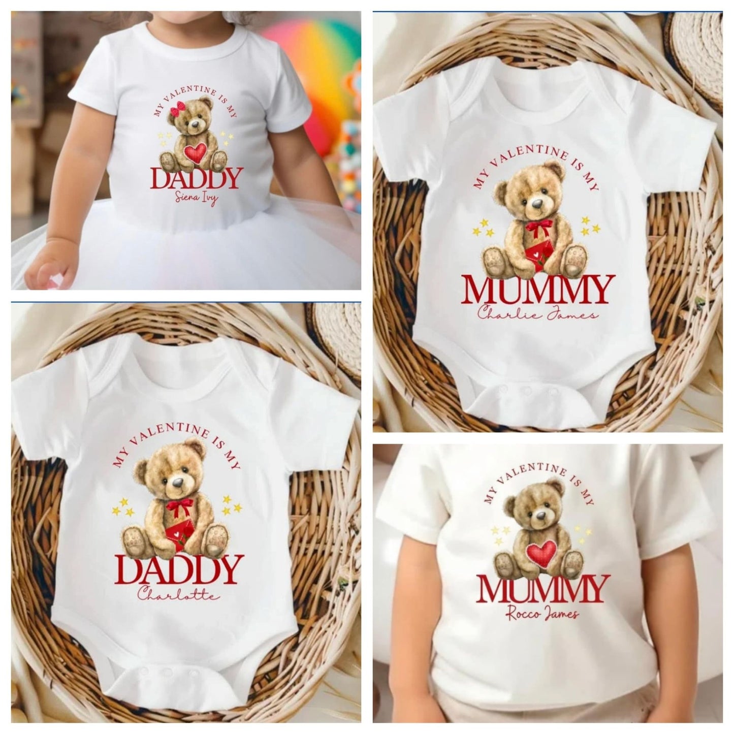 Personalised Valentine's Babygrow - Teddy Bear Valentine 💕