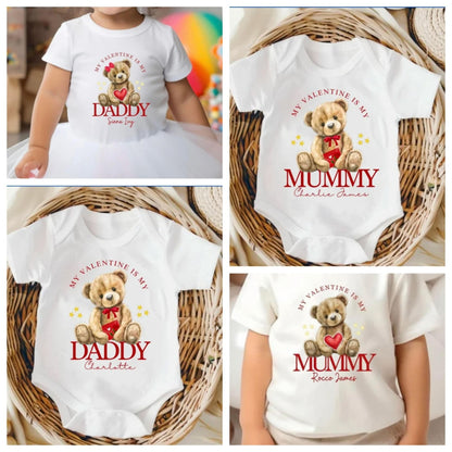 Personalised Valentine's Babygrow - Teddy Bear Valentine 💕