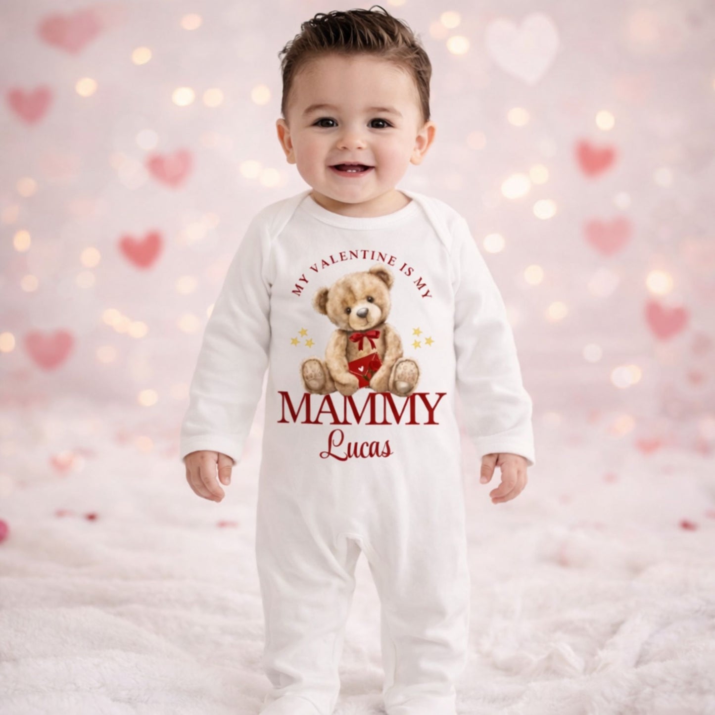 Personalised Valentine's Babygrow - Teddy Bear Valentine 💕