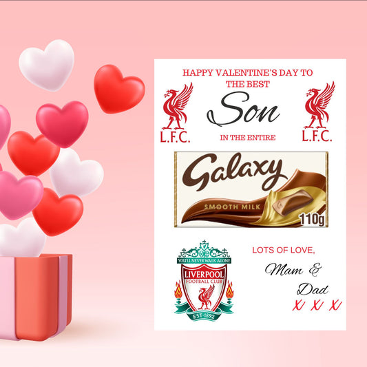 Football team A4 Galaxy Bar Valentine’s Card