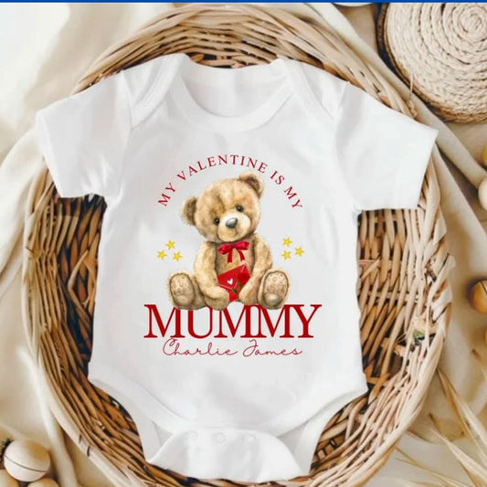 Personalised Valentine's Babygrow - Teddy Bear Valentine 💕