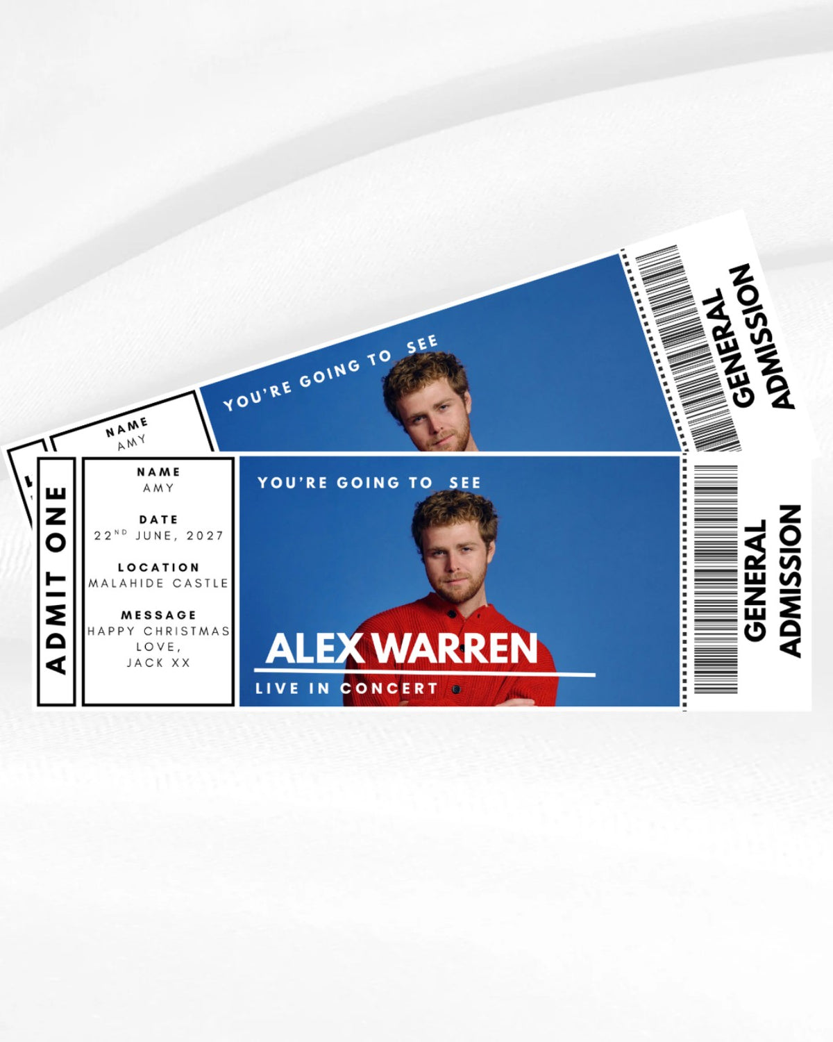 Personalised Alex Warren Concert Ticket
