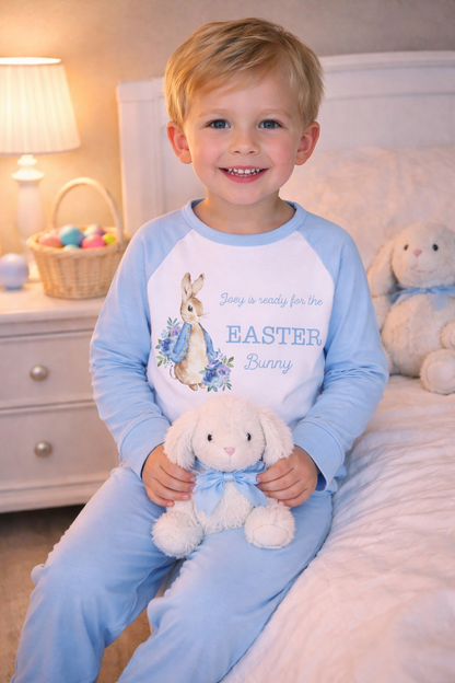 Kids Blue Personalised Easter Pjs