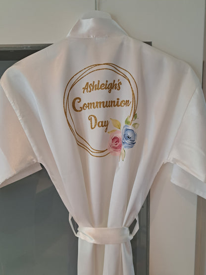 Girls Satin Robe - Communion/Confirmation