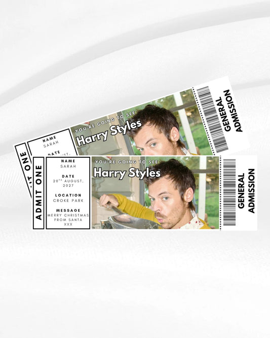 Personalised Harry Styles concert reveal ticket gift