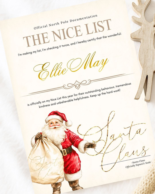 Official Letter from Santa & Nice List Certificates