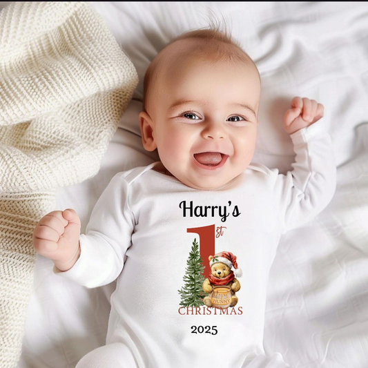 Personalised My First Christmas Babygrow Design 3
