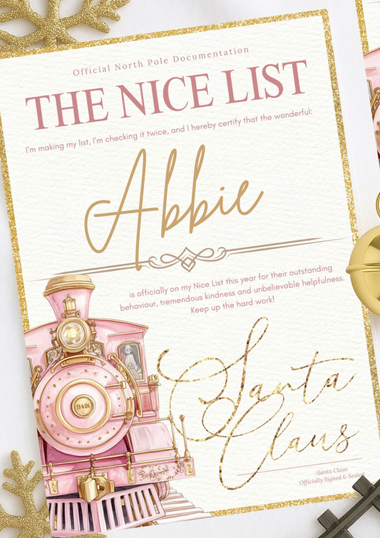 Personalised Santa Certificate – Christmas Express Train Design