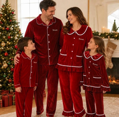 Red Velvet Personalised Christmas Pyjamas - PRE- ORDER ONLY
