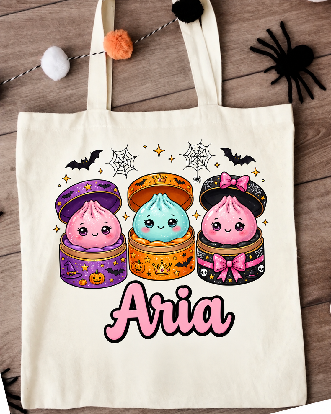 Personalised Halloween Dumpling Trick or Treat Tote Bag