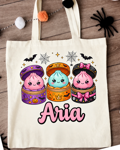 Personalised Halloween Dumpling Trick or Treat Tote Bag