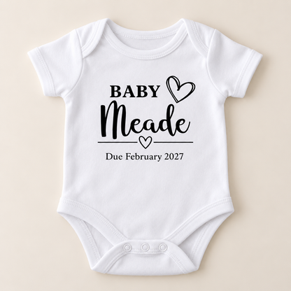 Personalised Baby Announcement Vest | Pregnancy Reveal & Due Date