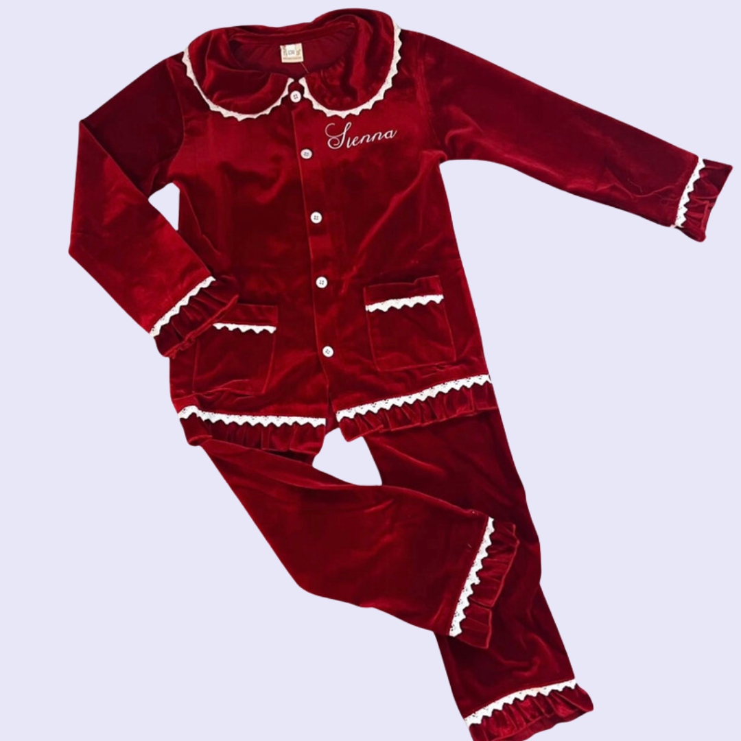 Red Velvet Personalised Christmas Pyjamas - PRE- ORDER ONLY