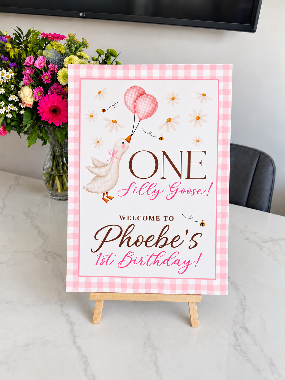 One Silly Goose Personalised 1st Birthday Welcome Sign