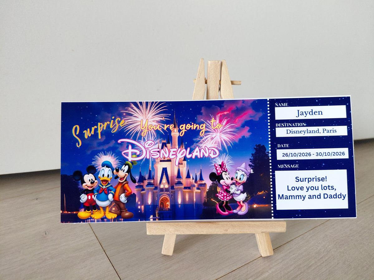 Personalised Surprise Disney Holiday Ticket- Disney Holiday Reveal
