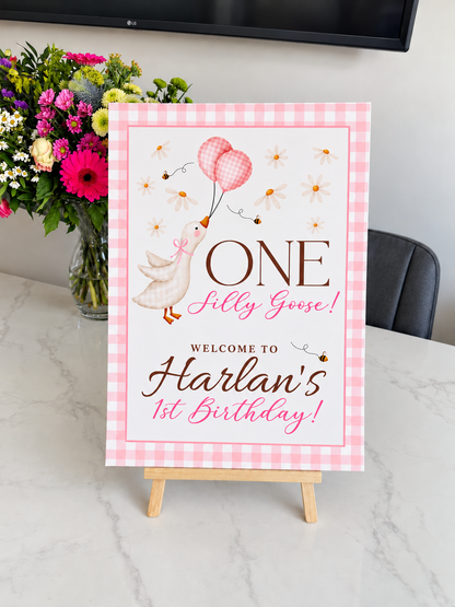 One Silly Goose Personalised 1st Birthday Welcome Sign