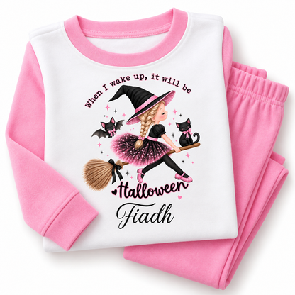 Personalised Girls Halloween Pyjamas – When I Wake Up It Will Be Halloween