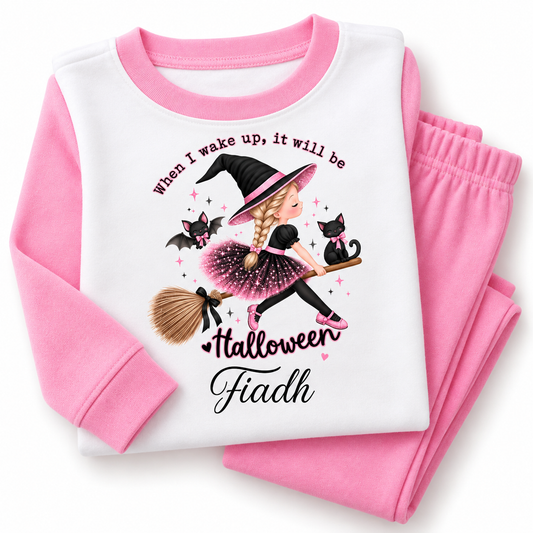 Personalised Girls Halloween Pyjamas – When I Wake Up It Will Be Halloween