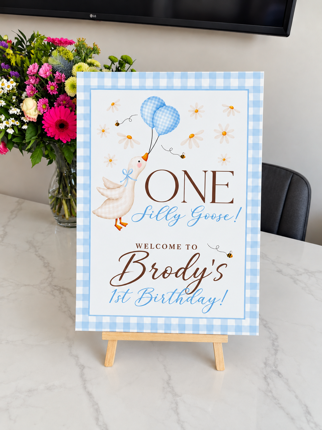 One Silly Goose Personalised 1st Birthday Welcome Sign