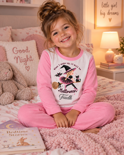 Personalised Girls Halloween Pyjamas – When I Wake Up It Will Be Halloween
