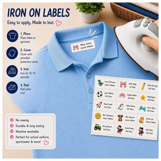 Personalised Iron-On School Clothing Labels