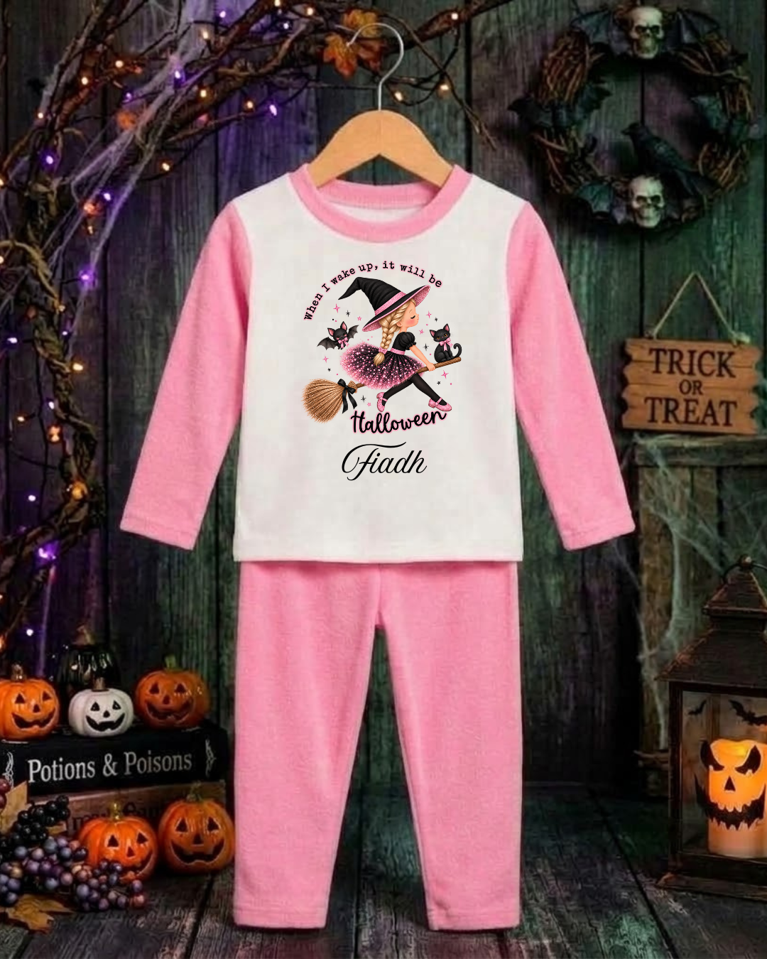 Personalised Girls Halloween Pyjamas – When I Wake Up It Will Be Halloween
