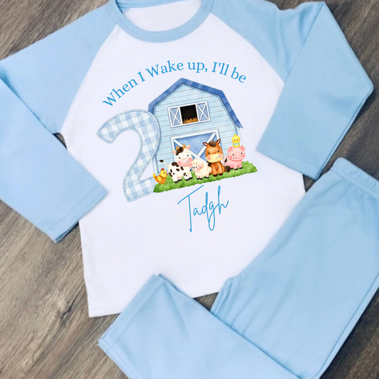 Farm animal theme - Personalised When I wake up Birthday Pyjamas