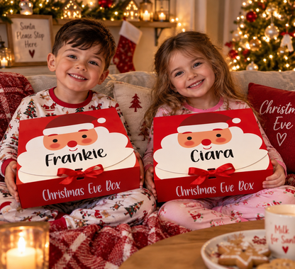 Personalised Santa Christmas Eve Box – Red Fold-Flat Gift Box