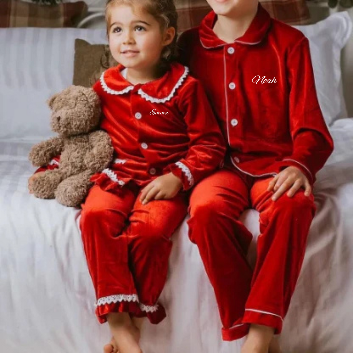 Red Velvet Personalised Christmas Pyjamas - PRE- ORDER ONLY