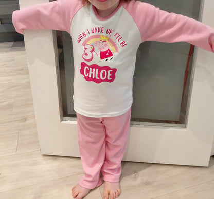 Peppa Pig When I Wake Up Personalised Birthday Pyjamas