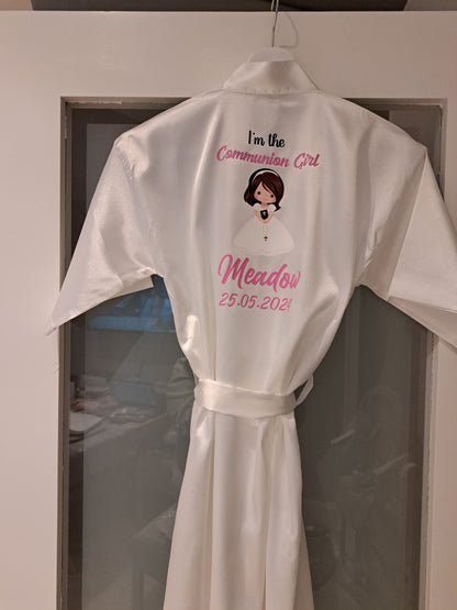 Girls Satin Robe - Communion/Confirmation