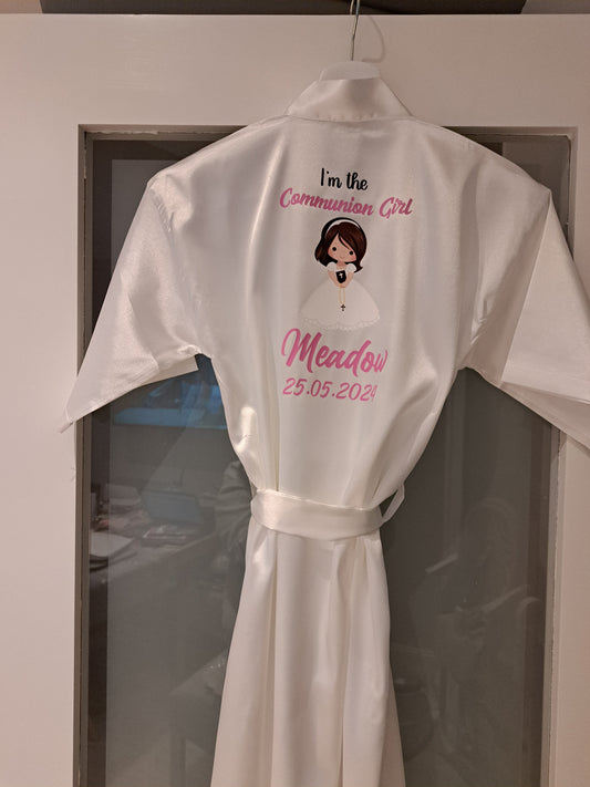 Girls Satin Robe - Communion/Confirmation