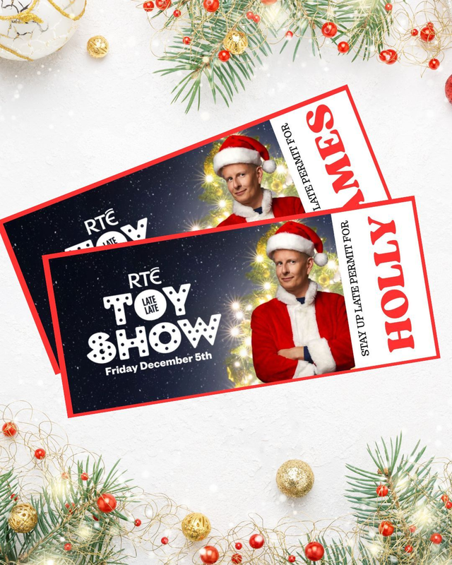 Personalised Late Late Toy Show Stay Up Late Ticket